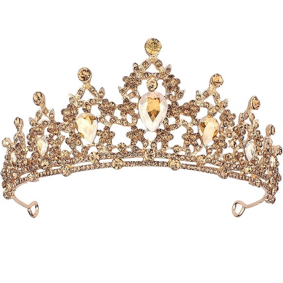 Gold Crown for Women Baroque Queen Crown and Tiara for Girls Crystal Headband